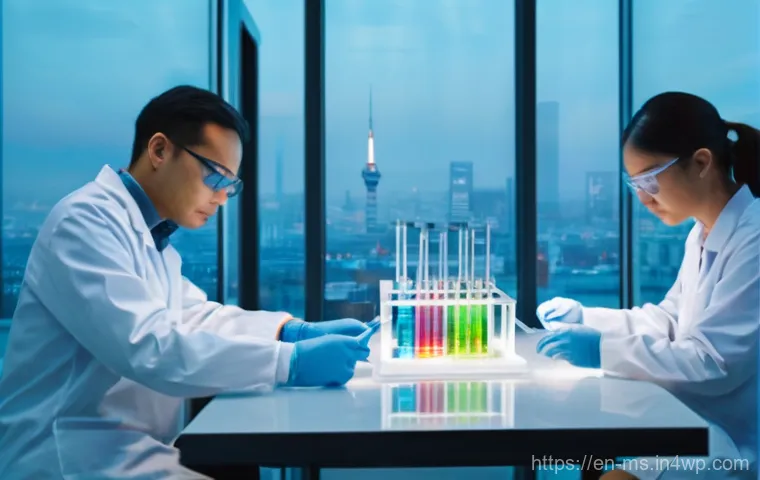 과학적 발견의 불확실성 해소 방법 - **Peer Review - Forging Knowledge:**
    "A photorealistic image depicting a diverse group of 4-5 sc...