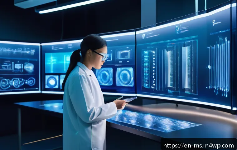 주요 과학적 발견의 후속 연구 - A futuristic interdisciplinary research laboratory bustling with diverse scientists and engineers co...