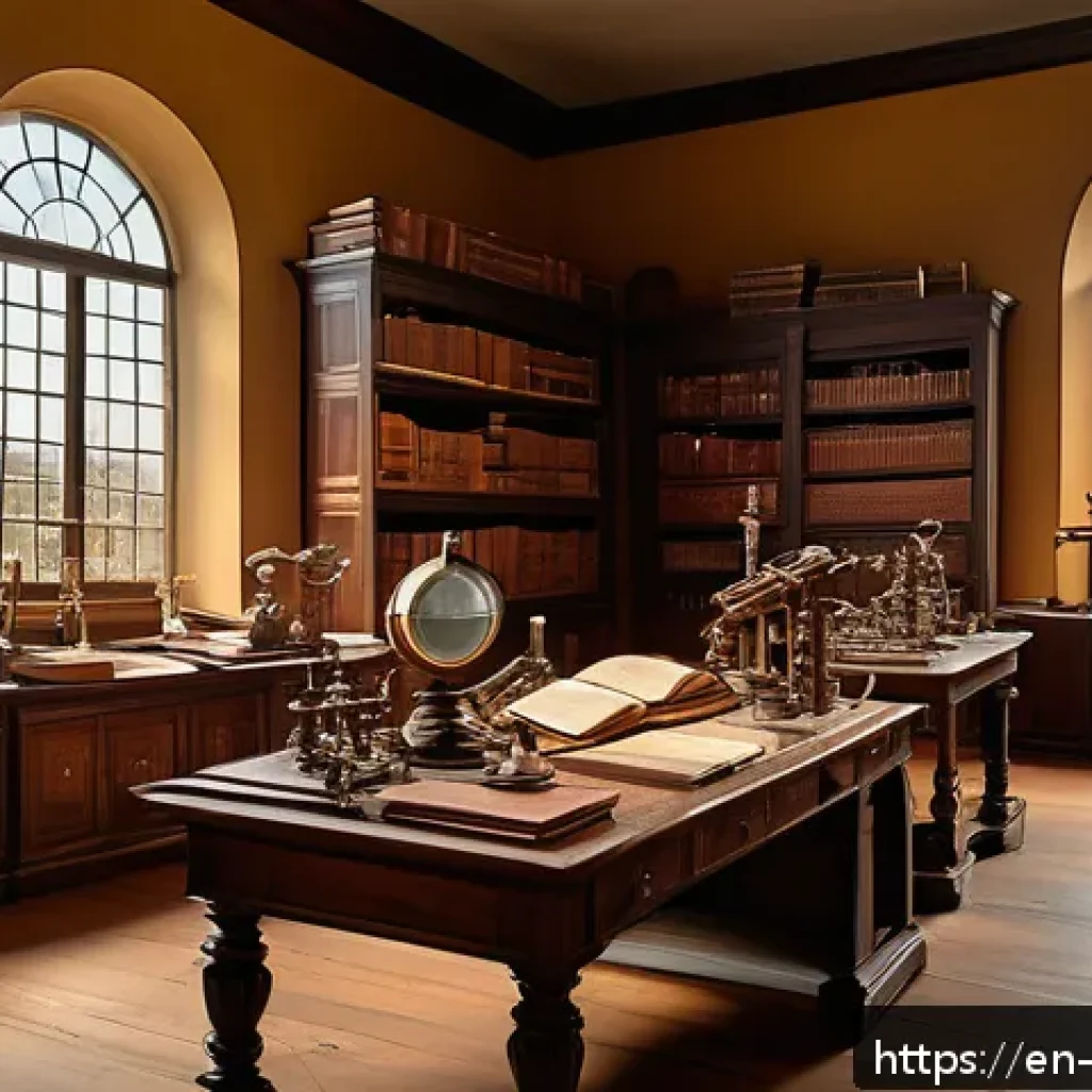 르네상스 시대의 주요 과학적 발견 - A detailed Renaissance-era scientific laboratory scene featuring scholars in period clothing wearing...